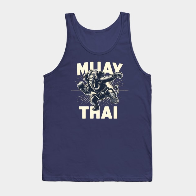 Muay Thai Elephant Fighting MMA Kick Boxing Martial Arts Tank Top by Nature Exposure